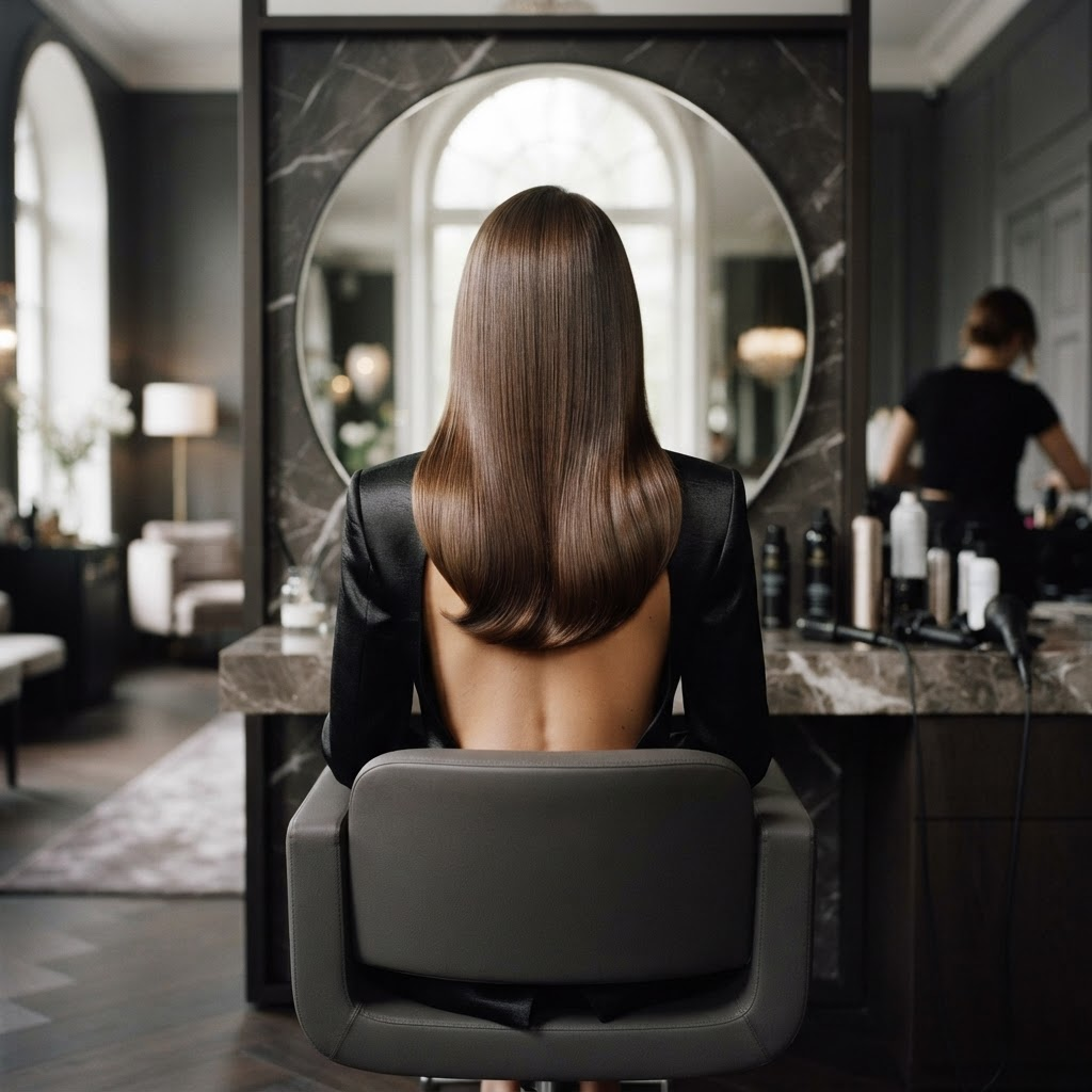 Sleek healthy blow dry transformation