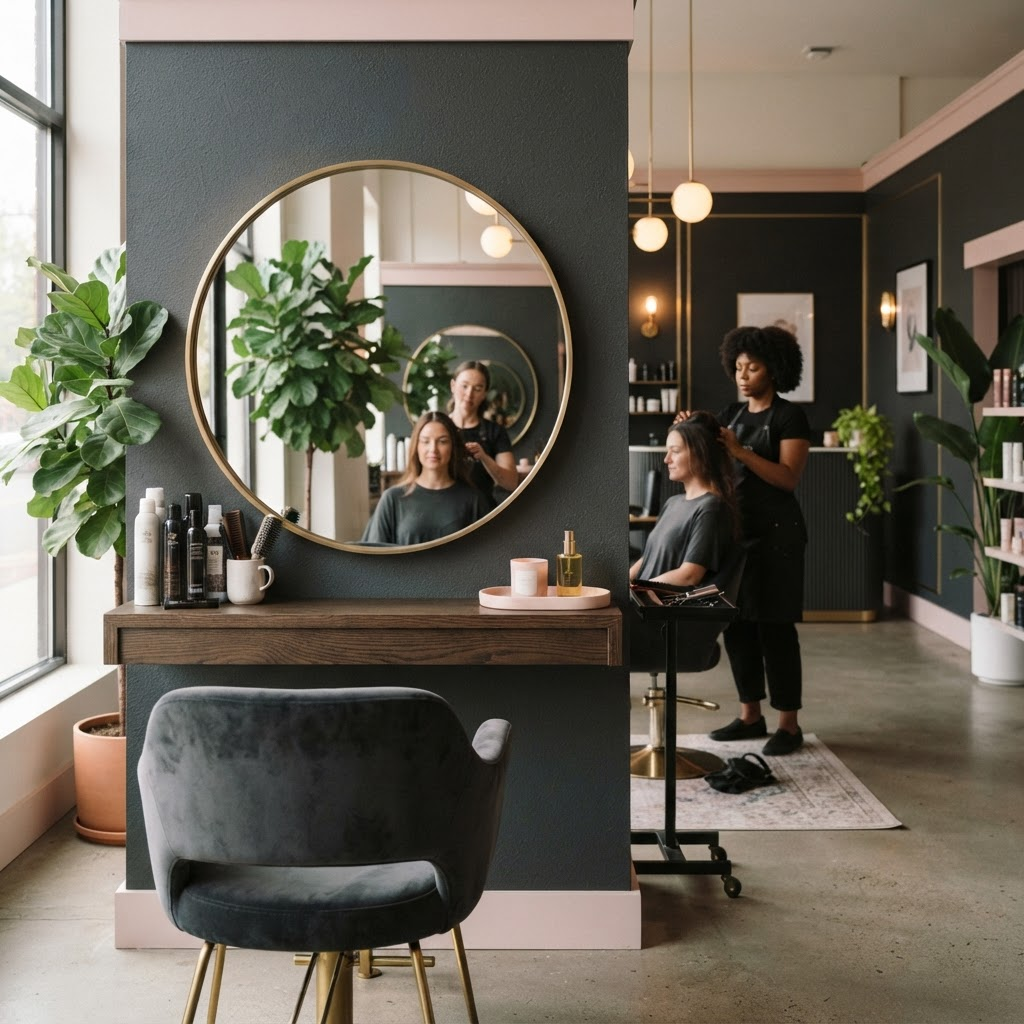 Modern elegant salon interior